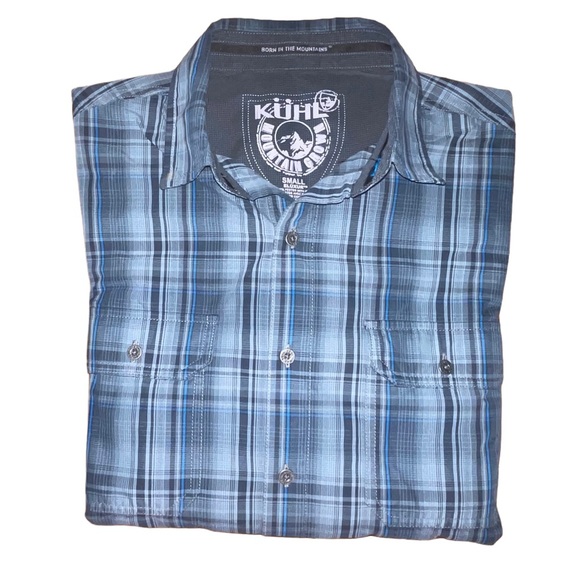 Men’s Kuhl Long Sleeve Button Down Shirt Blue Plaid Size Small - Picture 5 of 11